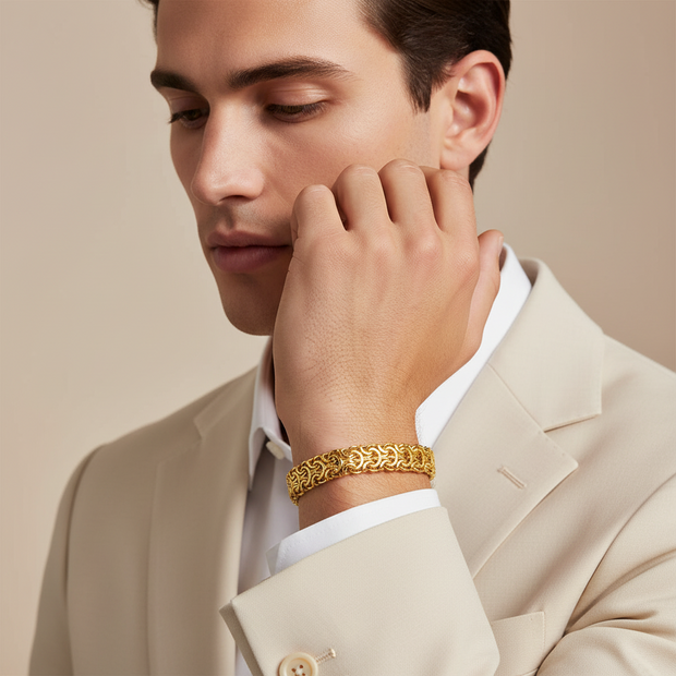 Herrenarmband Ramses aus Gold / Massiv / Handarbeit
