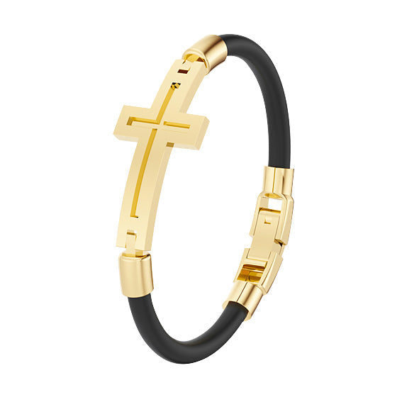 Kautschuk-Armband mit Goldelementen