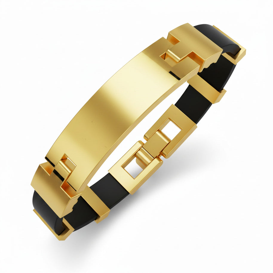 Kautschuk-Armband mit Goldelementen