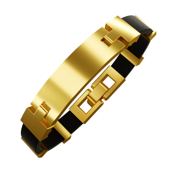 Kautschuk-Armband mit Goldelementen