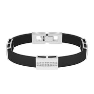 Kautschuk-Armband mit Goldelementen und Zirkonia