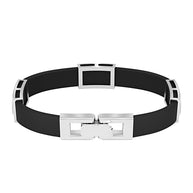 Kautschuk-Armband mit Goldelementen und Zirkonia