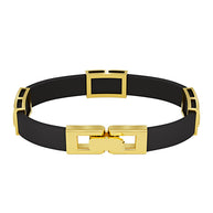 Kautschuk-Armband mit Goldelementen und Zirkonia