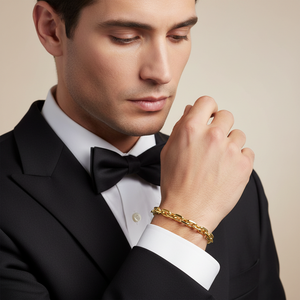 Armband Ankerkette aus Gold / Massiv / Handarbeit