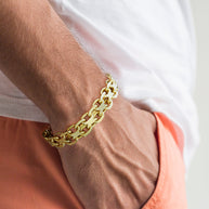 Bracelet anchor chain made of gold // handmade 