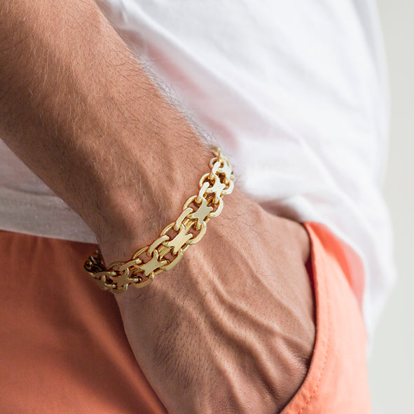 Bracelet anchor chain made of gold // handmade 