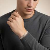 Handgefertigtes Bismarck Armband 925er Silber Massivkette Handarbeit