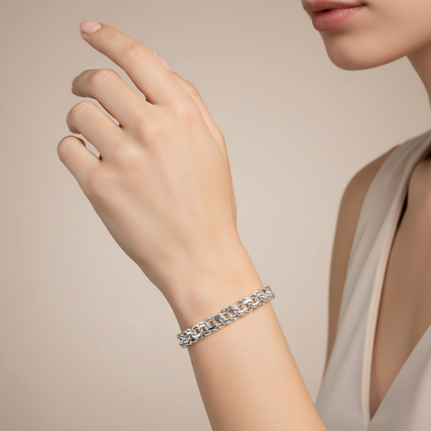 Handmade bracelet, 925 sterling silver solid chain, handcrafted