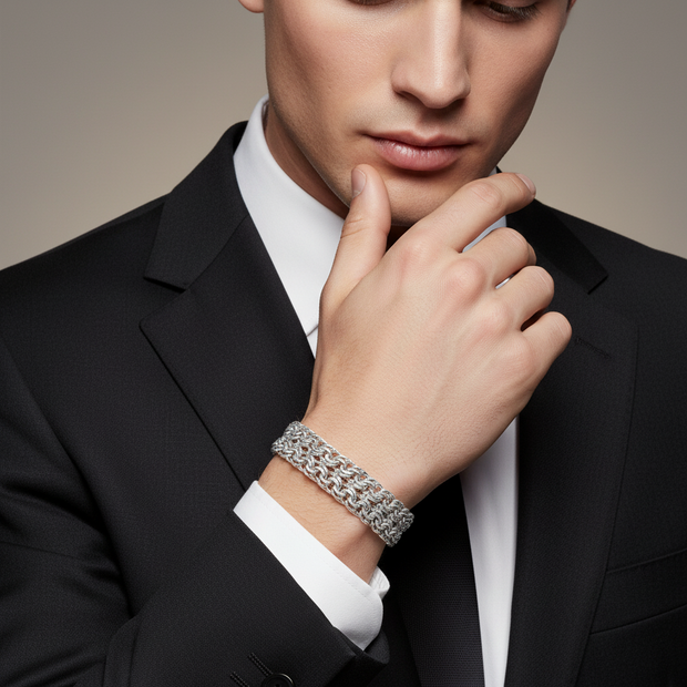 Garibaldi Bracelet, 925 Sterling Silver, Handmade, Solid