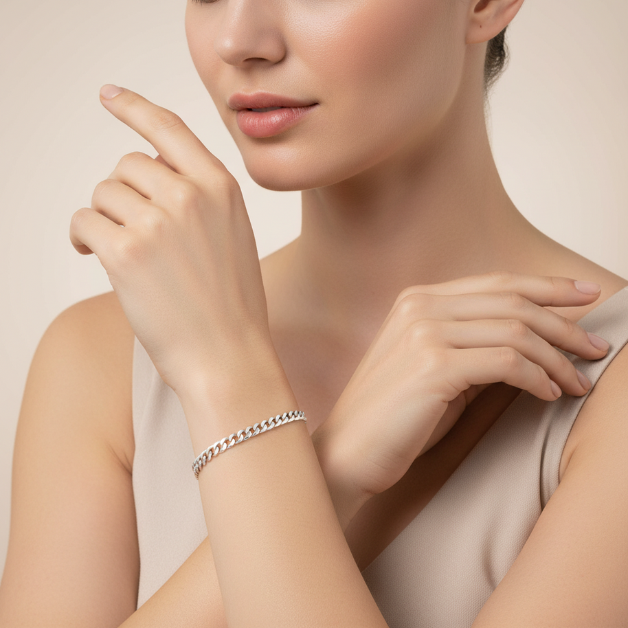 Silver 925 Curb Chain Bracelet