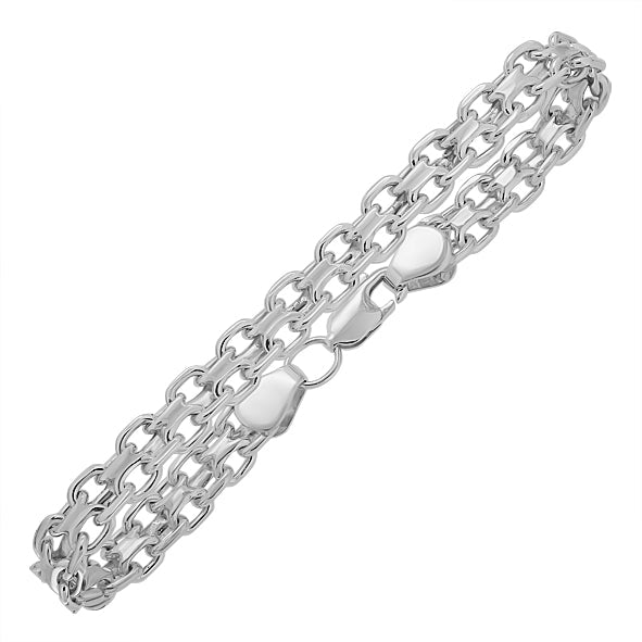 Armband Doppel Anker Silber 925 Handarbeit Massiv