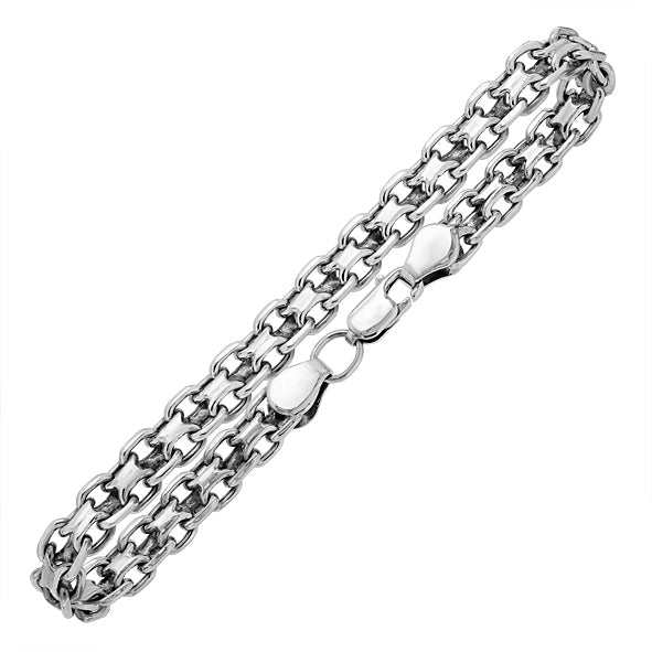 Armband Doppel Anker Silber 925 Handarbeit Massiv