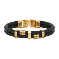 Lederarmband mit Goldelementen