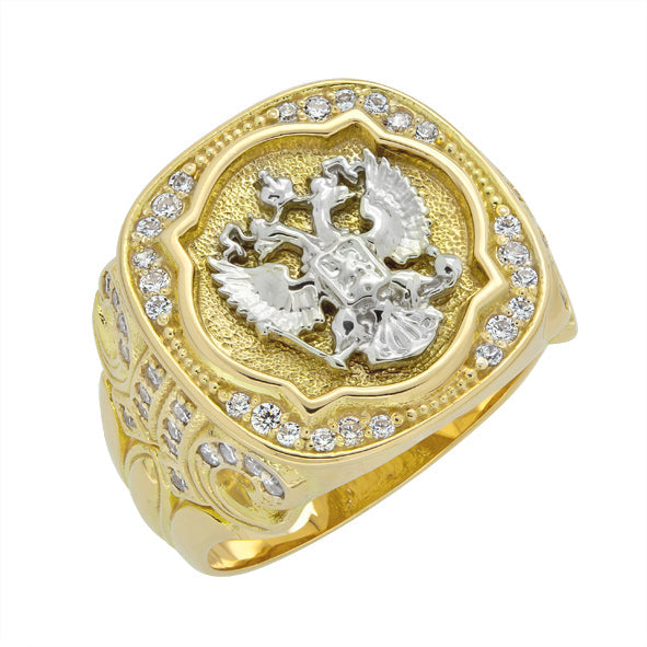 Herrenring aus Gold -russischer Adler-