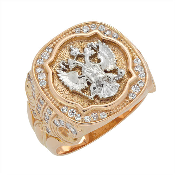 Herrenring aus Gold -russischer Adler-