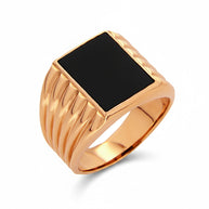 Men's gold ring with onyx
