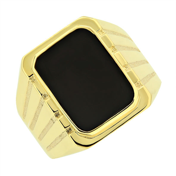 Herrenring Siegelring mit Onyx aus Gold
