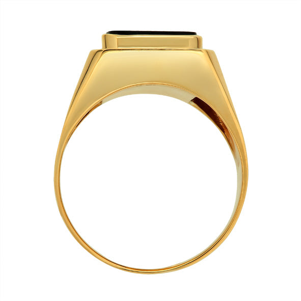 Herrenring Siegelring mit Onyx aus Gold
