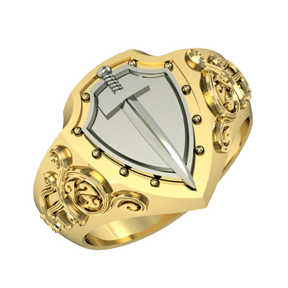 Men's gold ring - sword