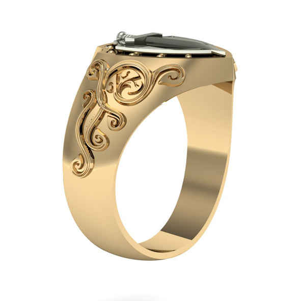 Men's gold ring - sword