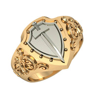 Men's gold ring - sword