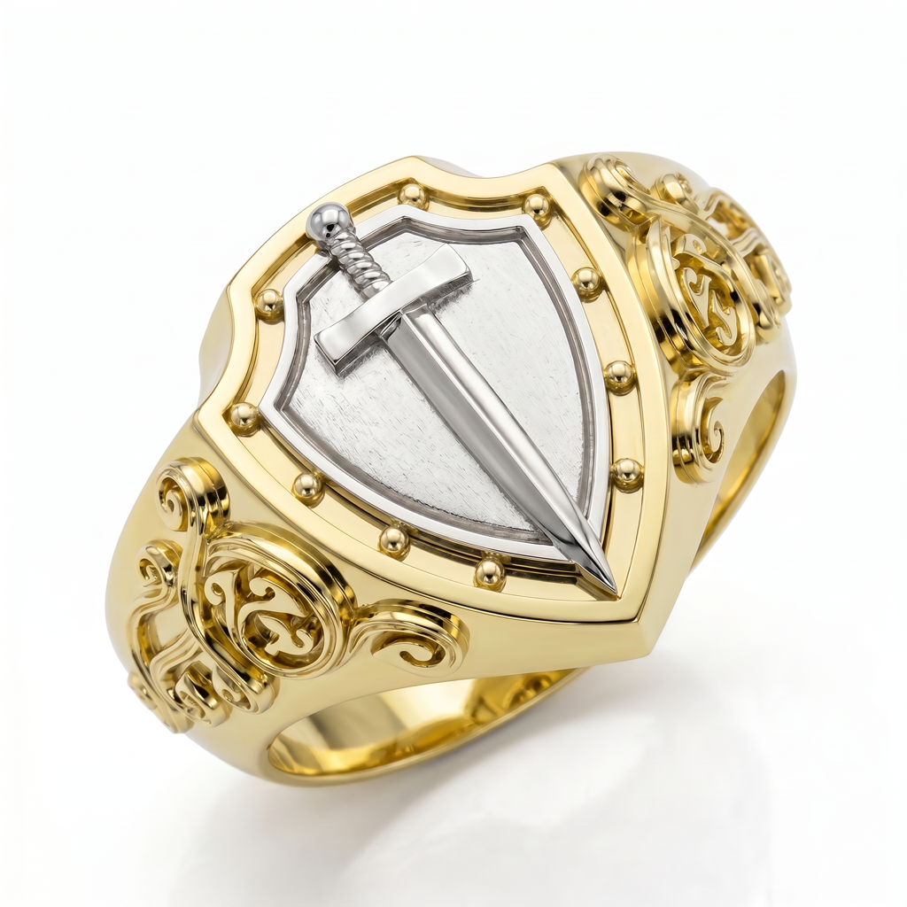 Herrenring aus Gold - Schwert