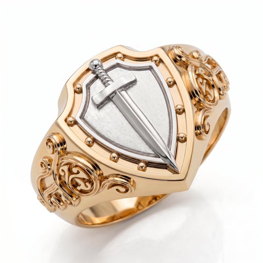 Herrenring aus Gold - Schwert