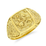 Herren Goldring / Siegelring – individuelle Anfertigung „Georg der Siegreiche“
