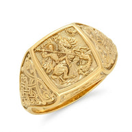 Herren Goldring / Siegelring – individuelle Anfertigung „Georg der Siegreiche“