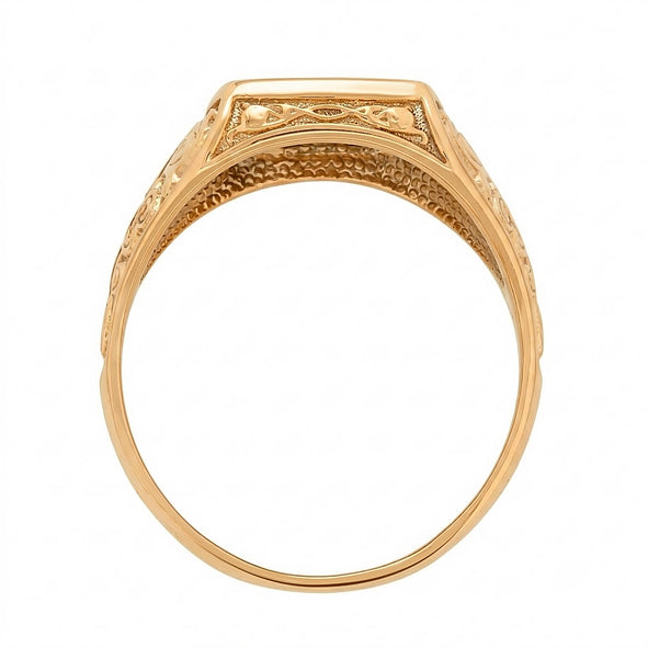 Herren Goldring / Siegelring – individuelle Anfertigung „Georg der Siegreiche“