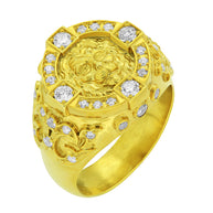 Men's gold ring, lion's head