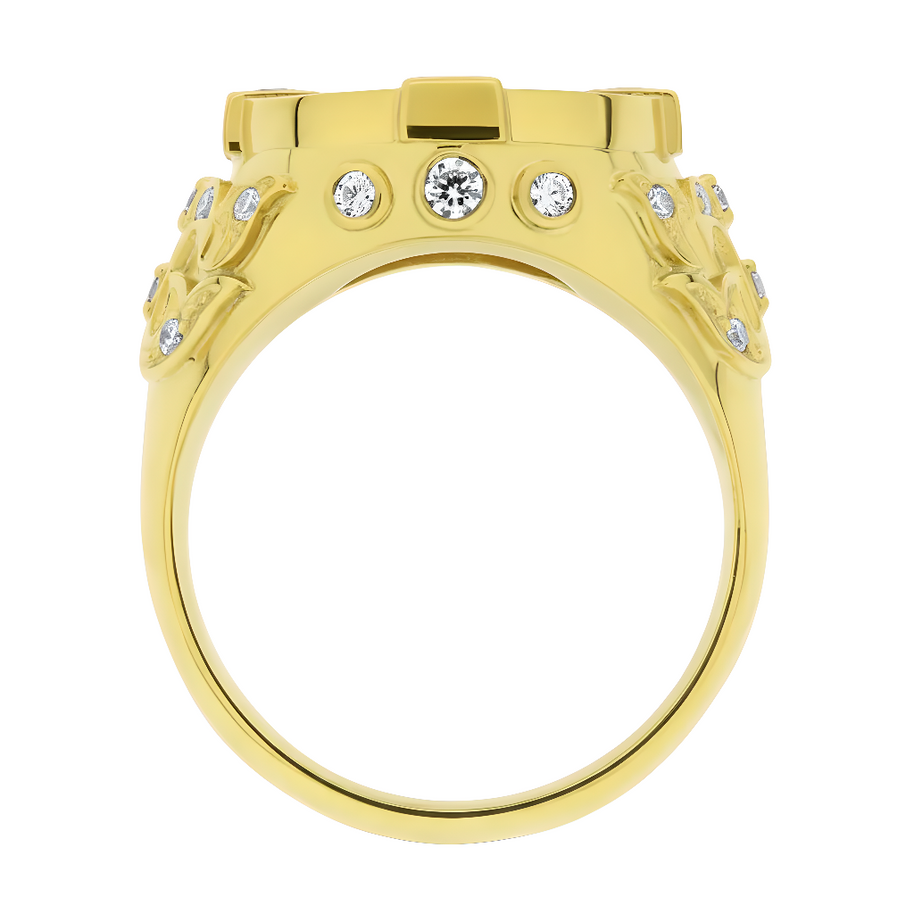 Herren Goldring / Siegelring – individuelle Anfertigung, Löwenkopf