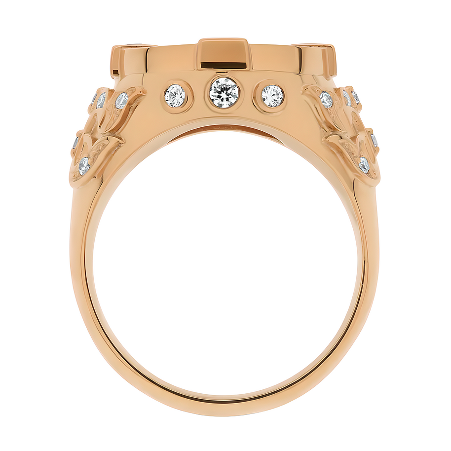 Herren Goldring / Siegelring – individuelle Anfertigung, Löwenkopf