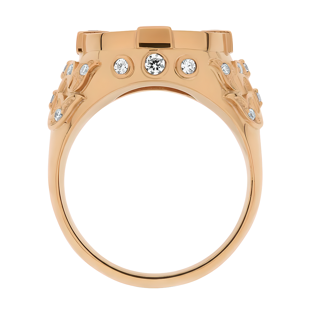 Herren Goldring / Siegelring – individuelle Anfertigung, Löwenkopf