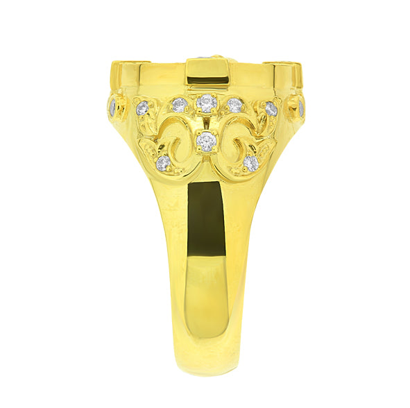 Men's gold ring, lion's head