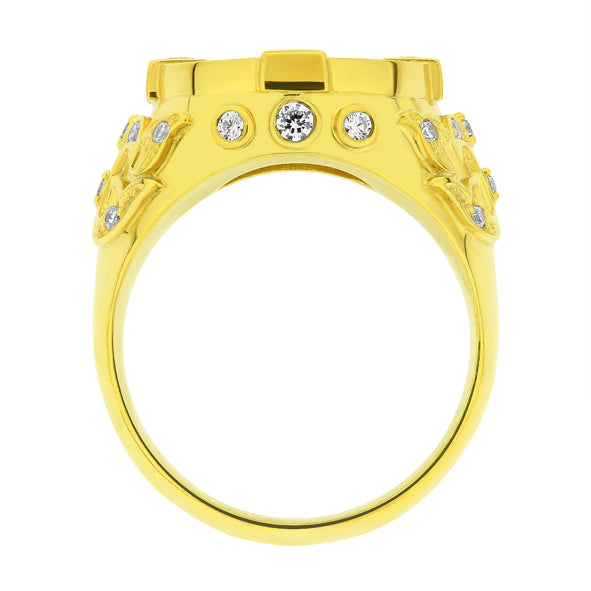 Men's gold ring, lion's head
