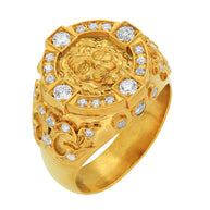 Men's gold ring, lion's head
