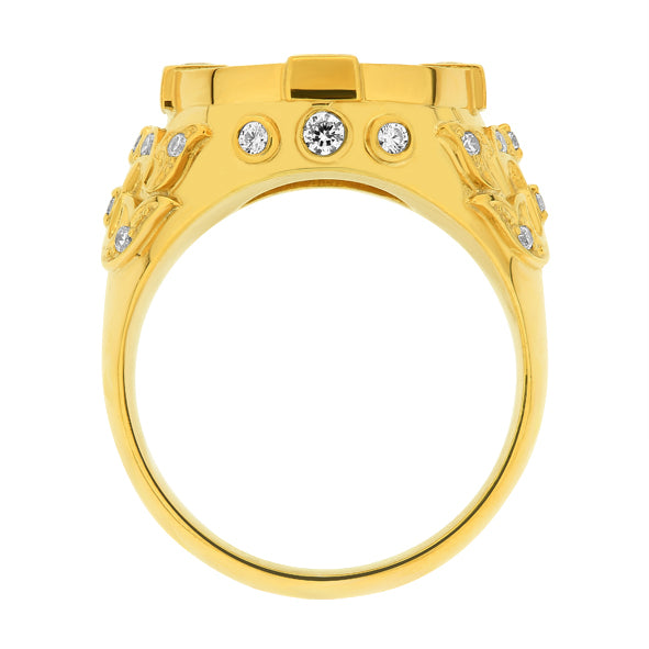 Men's gold ring, lion's head