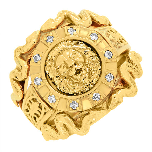 Herrenring aus Gold, Löwe