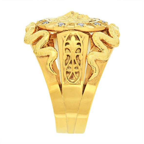 Herrenring aus Gold, Löwe