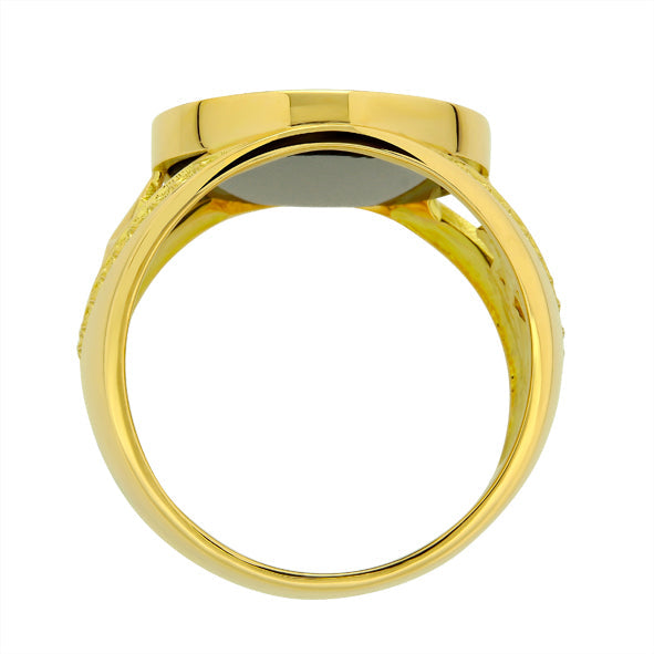 Herrenring aus Gold mit Onyx