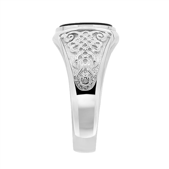 Herrenring aus Silber 925 mit Onyx