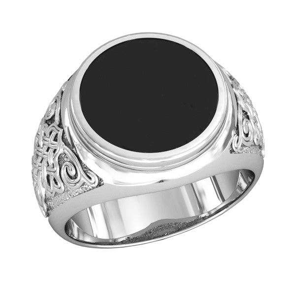 Herrenring aus Silber 925 mit Onyx