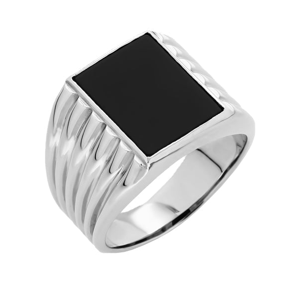 Herrenring aus Silber 925 mit Onix