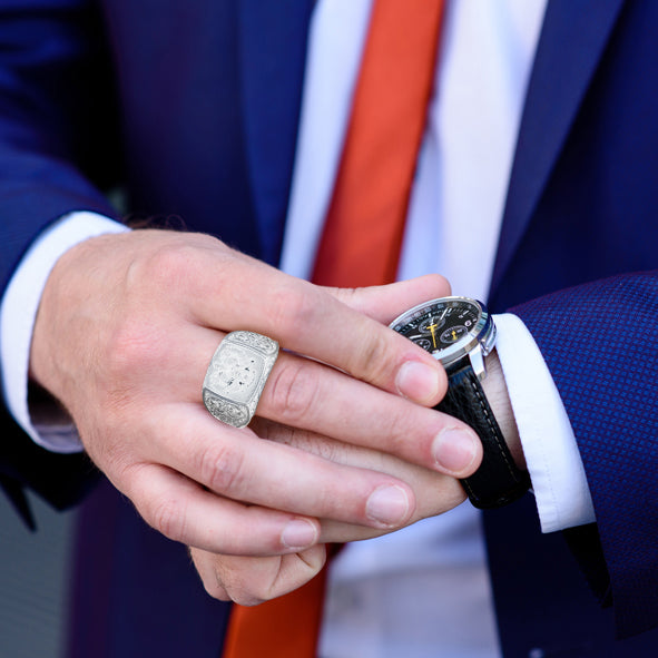 Herrenring aus Silber 925 -russischer Adler-