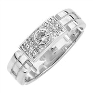 Herrenring aus 925er Silber mit Stein, Zirkonia