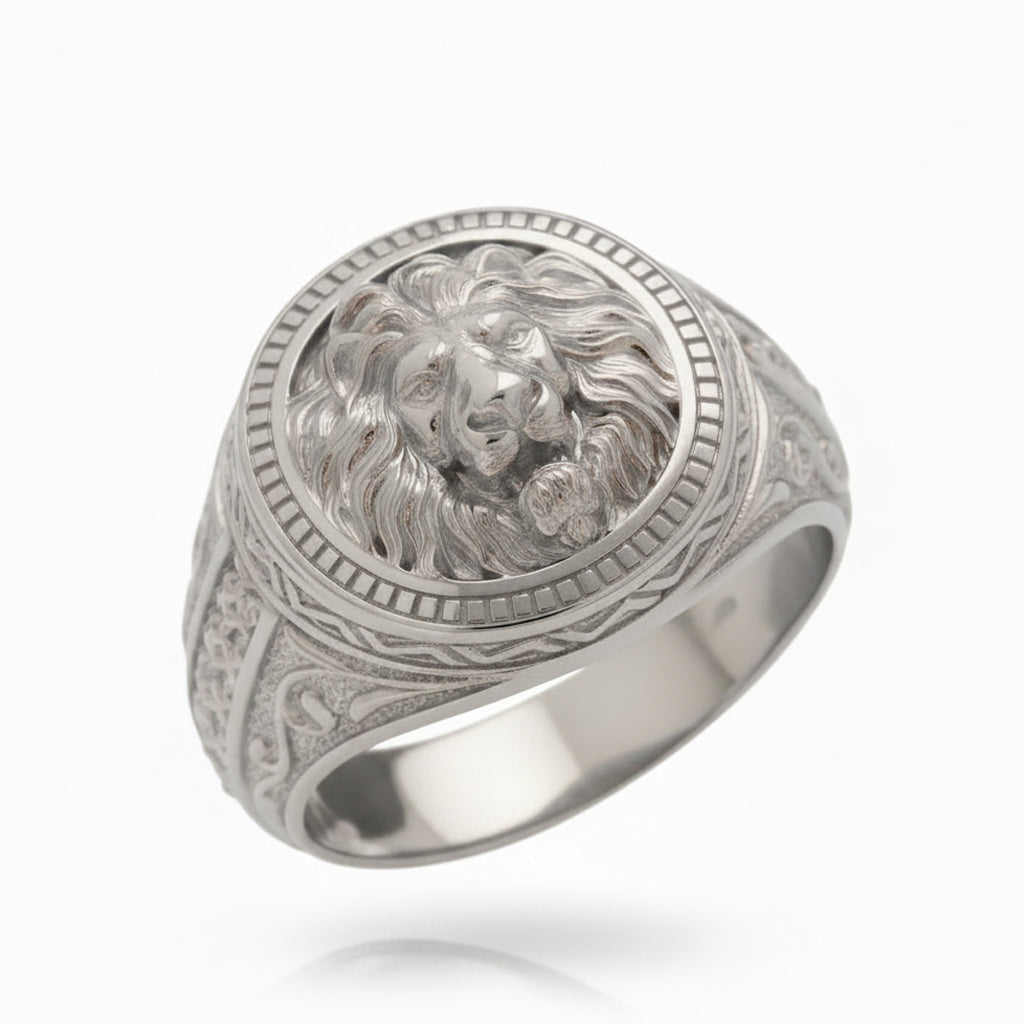Silberring, Herrenring aus 925er Silber Löwe