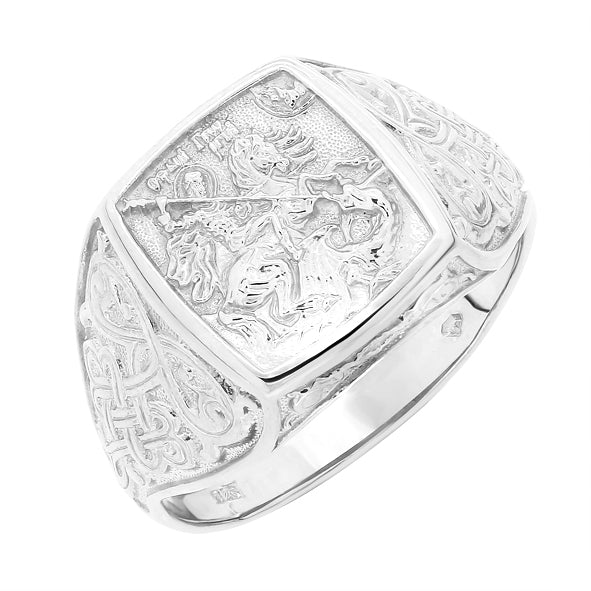 Men's ring made of 925 silver, George the Victorious