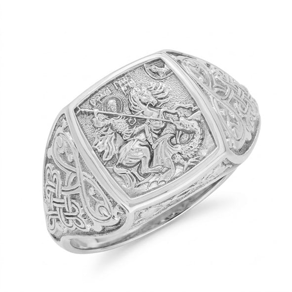 Herrenring aus 925er Silber Georg der Siegreiche