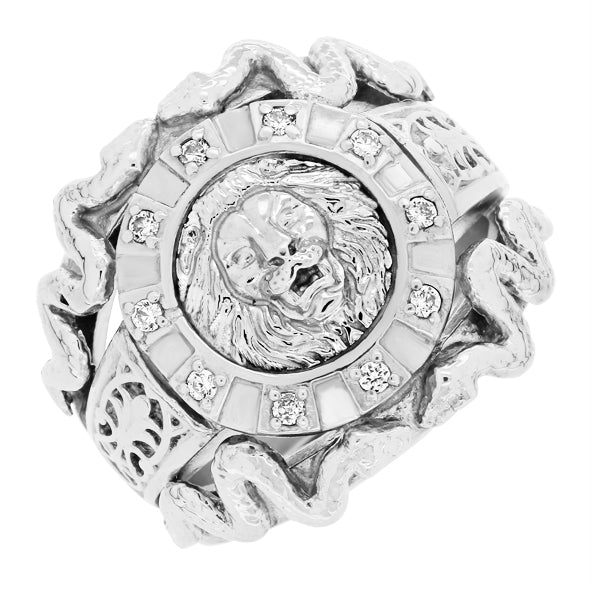Herrenring aus 925er Silber Löwe